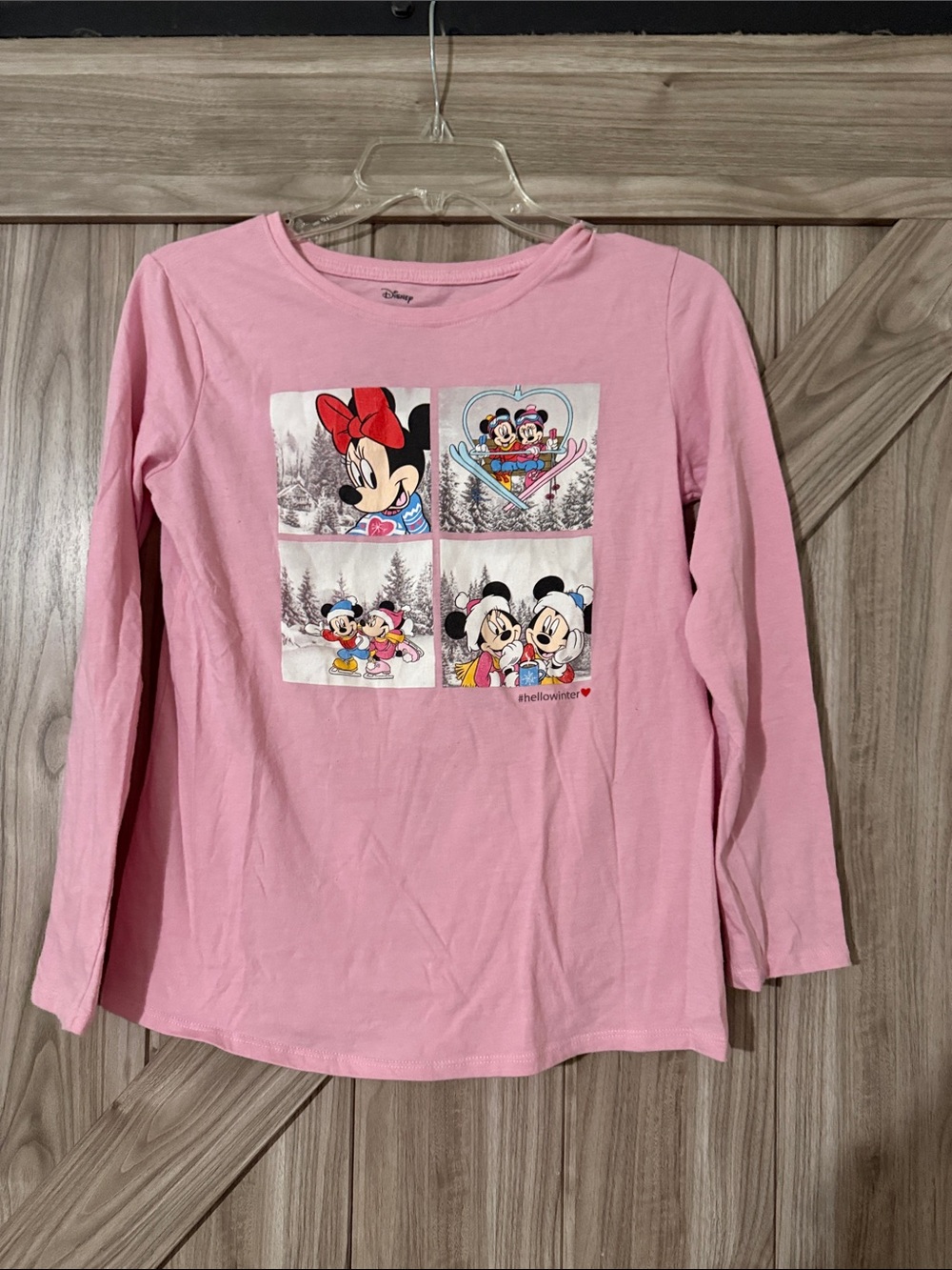 Disney Pink Minnie & Mickey Winter Panel Long-Sleeve Tee